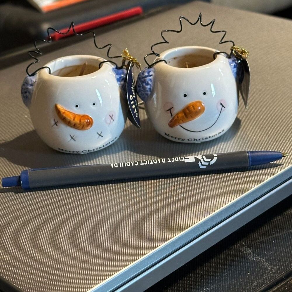 Crazy Mountain Vintage Snowman Tea Lite Candle "Merry Christmas"